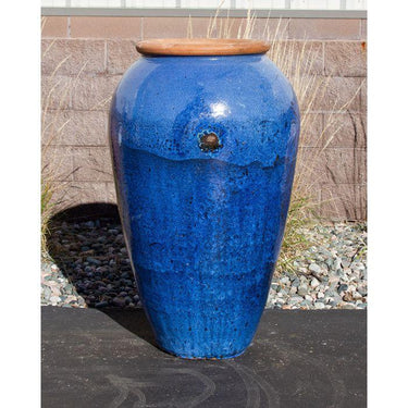 Tuscany FNT50384 Ceramic Triple Vase Complete Fountain Kit Vase Fountain Blue Thumb